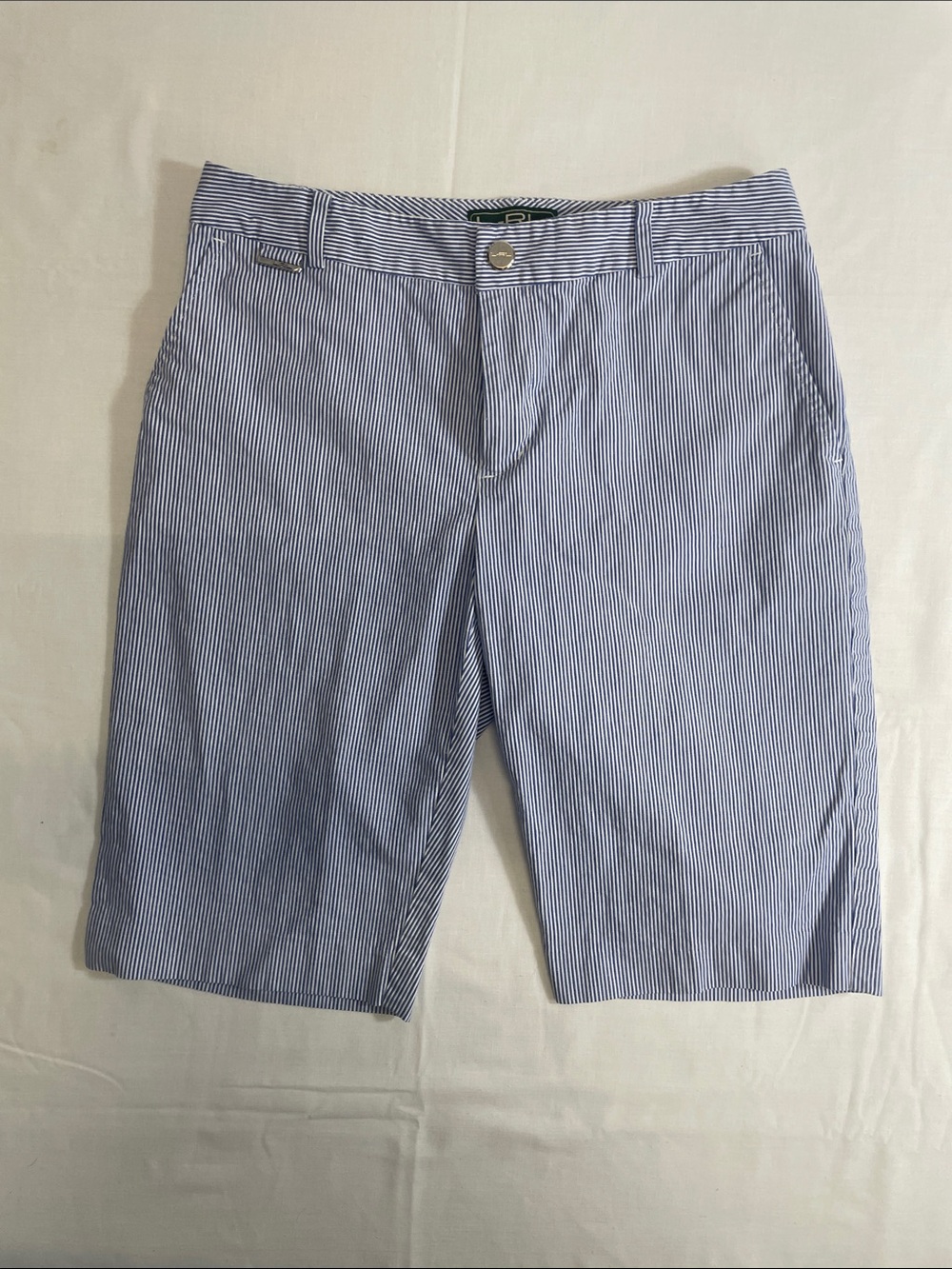 L-RL Active Ralph Lauren Seersucker Bermuda Board shorts W4 preppy nautical W4